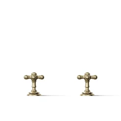 Deck-mount bath faucet handle trim with Cross design^Kohler