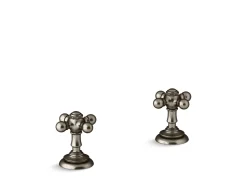 Deck-mount bath faucet handle trim with Cross design^Kohler