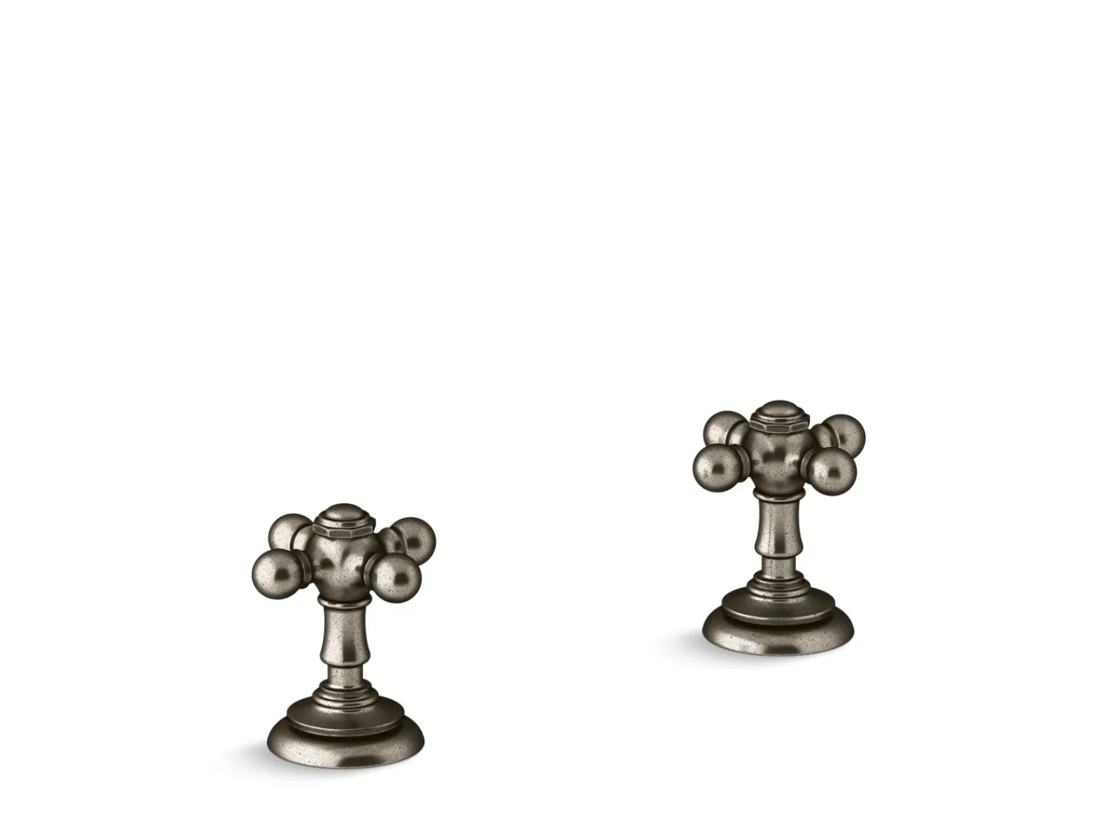 Deck-mount bath faucet handle trim with Cross design^Kohler