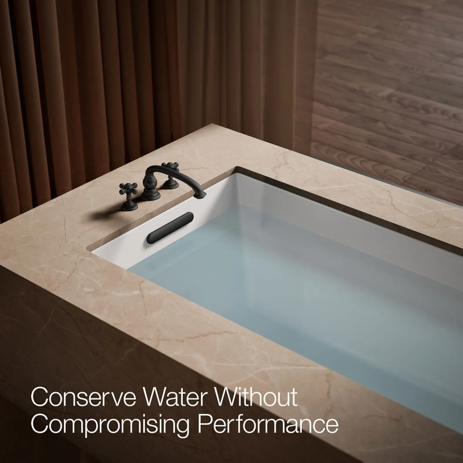 Deck-mount bath faucet handle trim with Cross design^Kohler