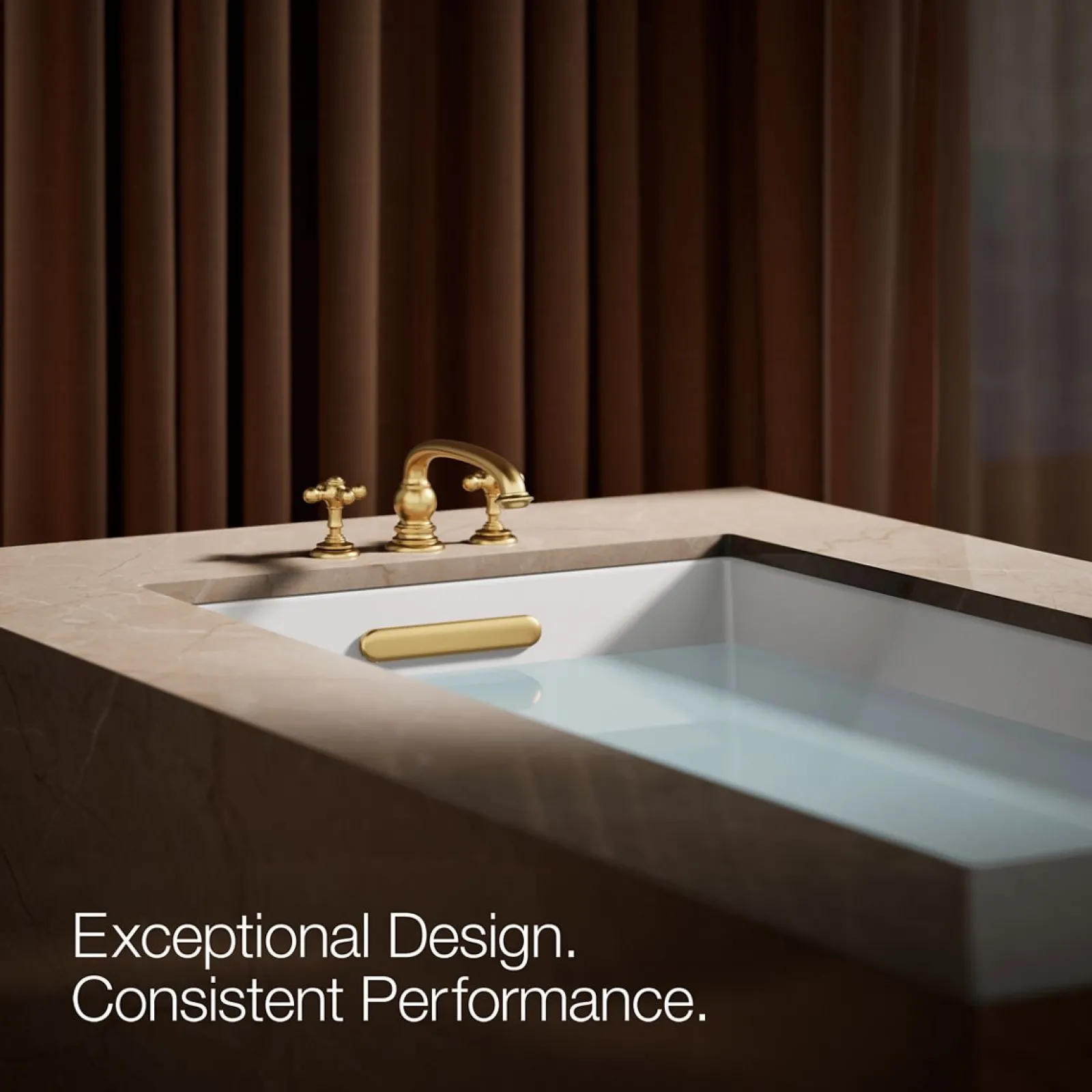 Deck-mount bath faucet handle trim with Cross design^Kohler