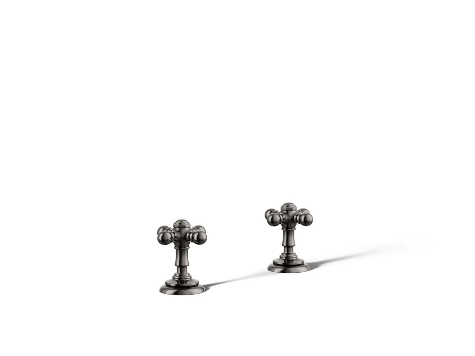 Deck-mount bath faucet handle trim with Cross design^Kohler
