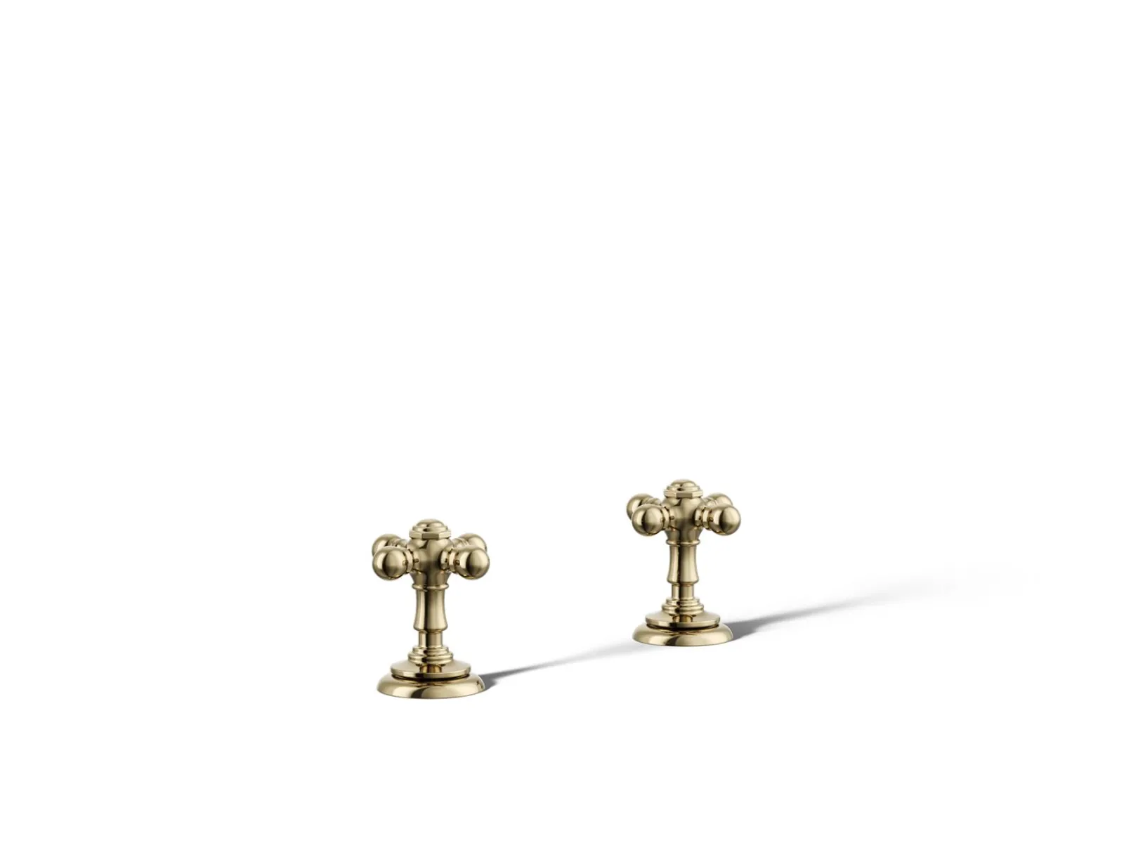 Deck-mount bath faucet handle trim with Cross design^Kohler