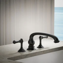 Deck-mount bath faucet handle trim with Lever design^Kohler New