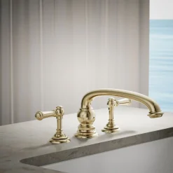 Deck-mount bath faucet handle trim with Lever design^Kohler New