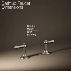 Deck-mount bath faucet handle trim with Lever design^Kohler New