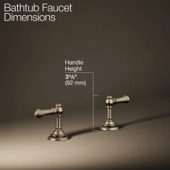 Deck-mount bath faucet handle trim with Lever design^Kohler New