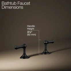 Deck-mount bath faucet handle trim with Lever design^Kohler New