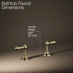 Deck-mount bath faucet handle trim with Lever design^Kohler New