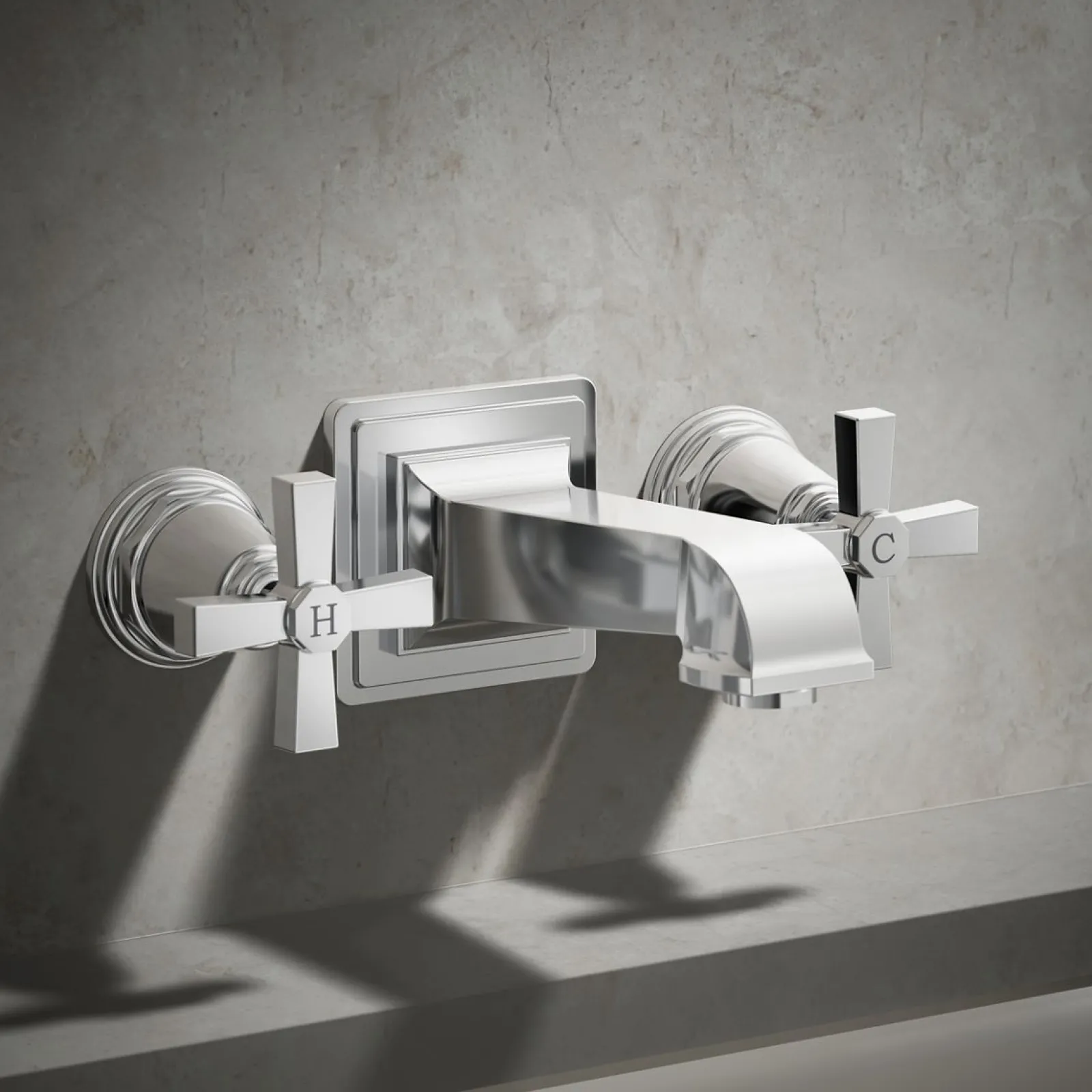 Deck-mount bath faucet handle trim with Cross design^Kohler Discount