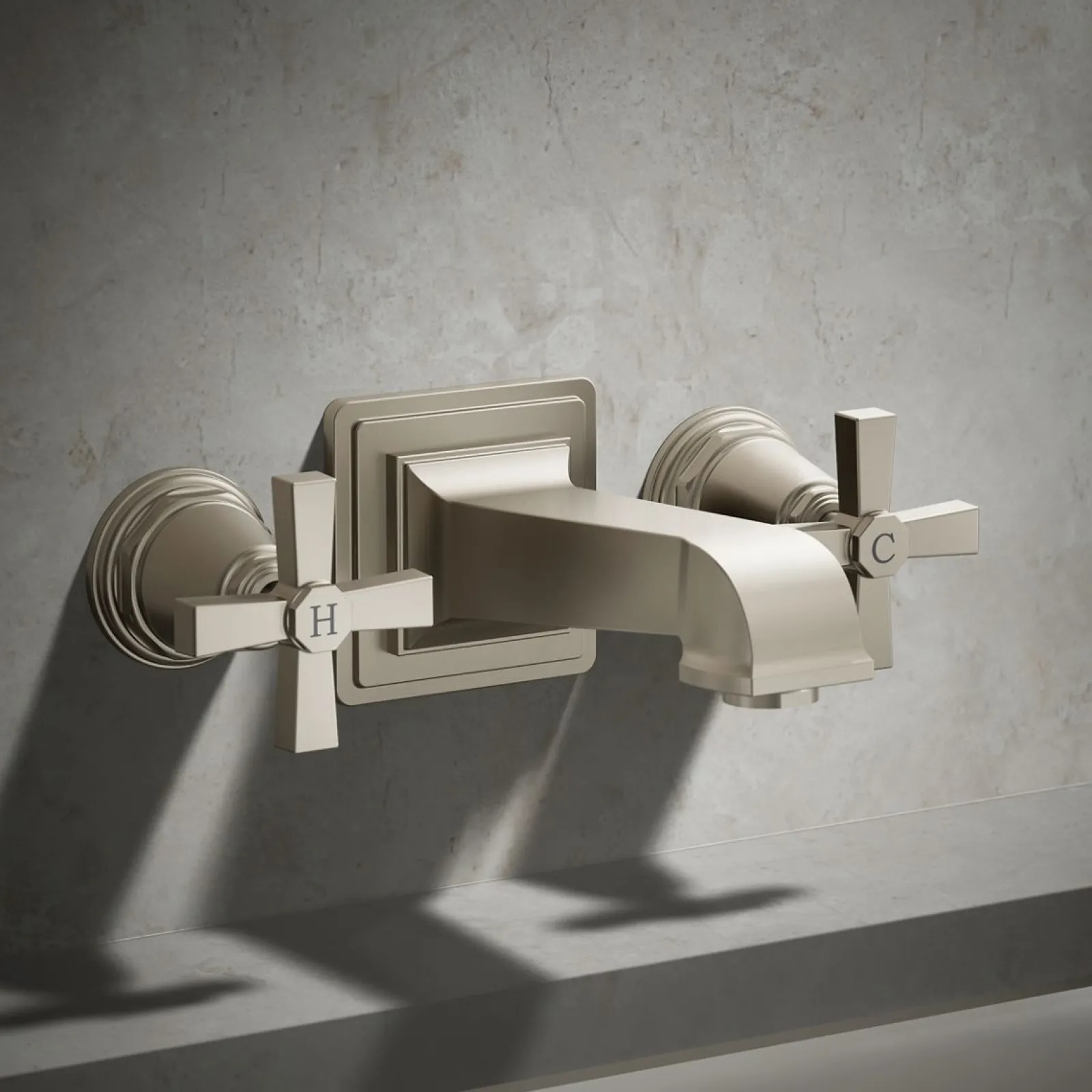 Deck-mount bath faucet handle trim with Cross design^Kohler Discount