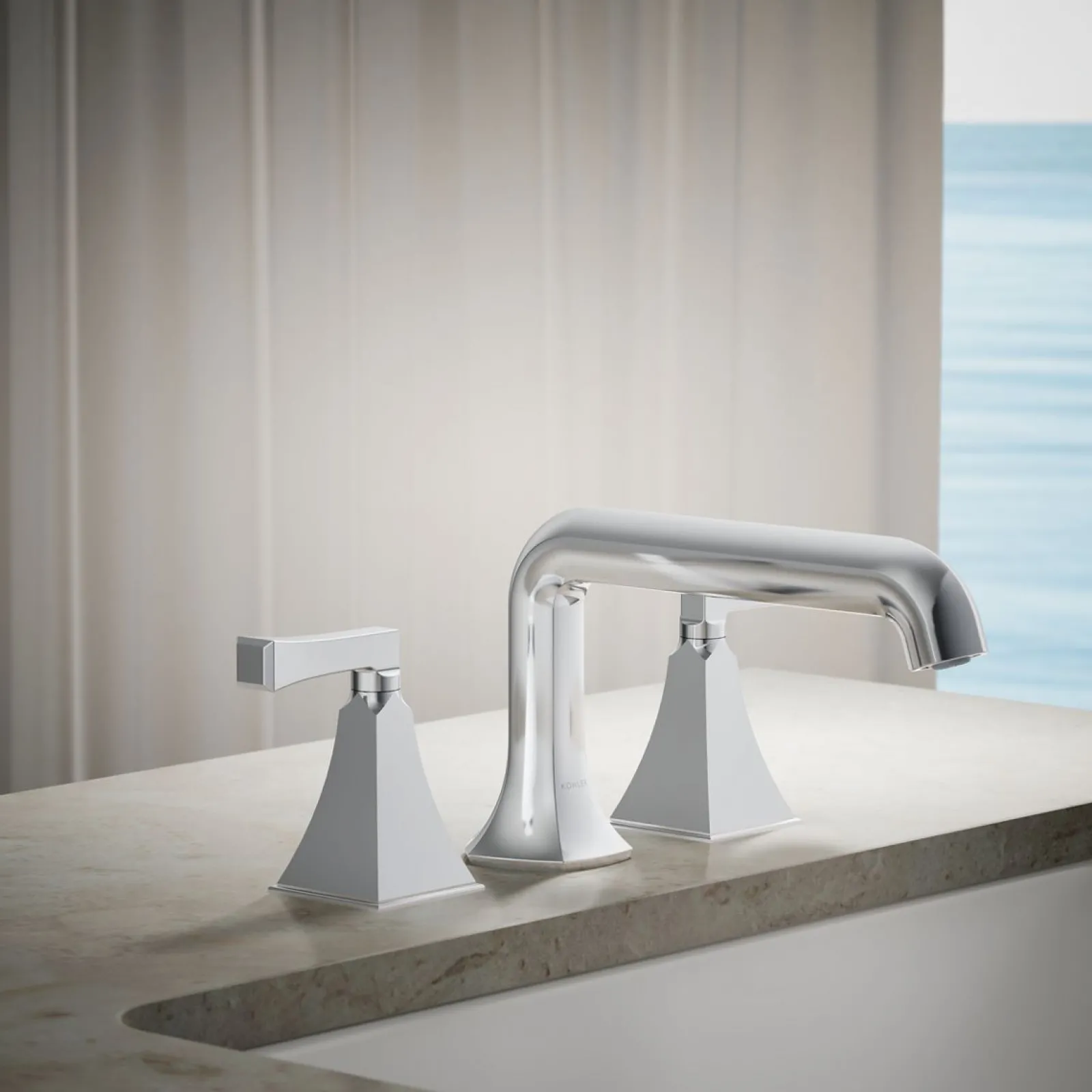 Deck-mount bath faucet handle trim^Kohler Online