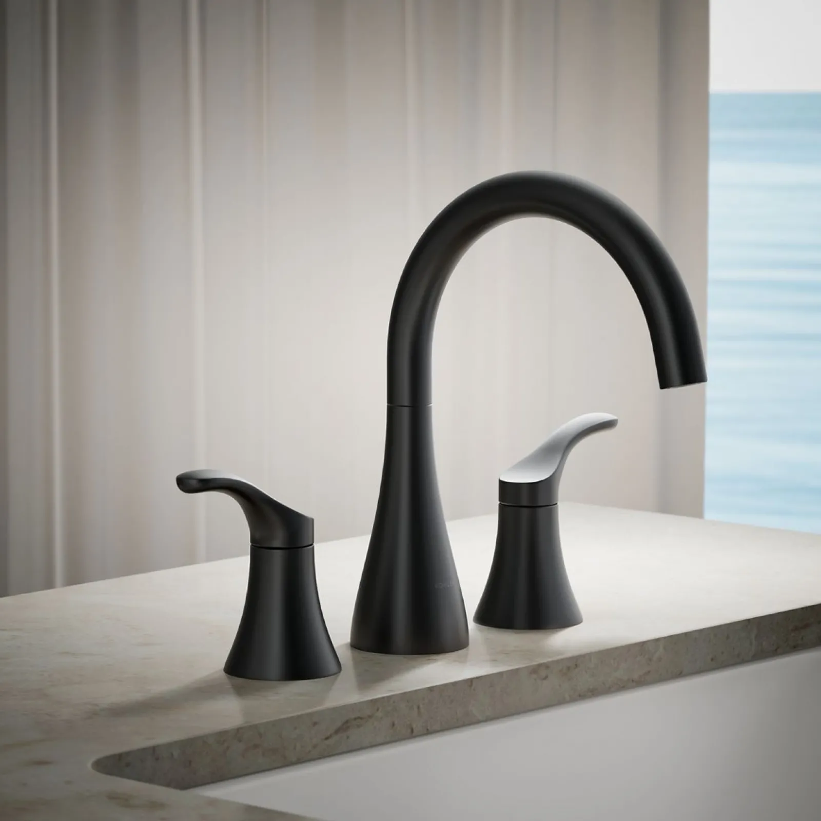 Deck-mount bath faucet trim^Kohler