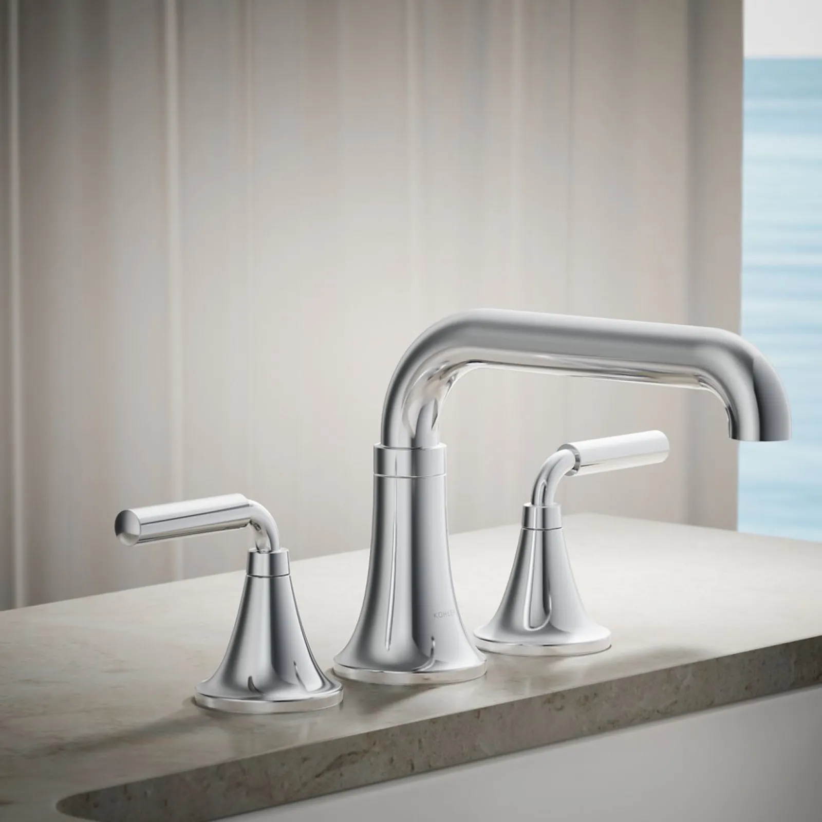 Deck-mount bath faucet trim^Kohler Hot
