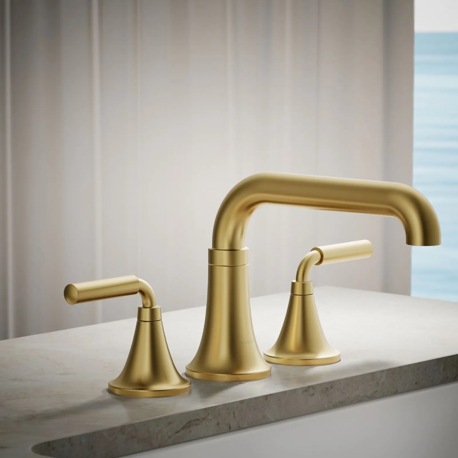 Deck-mount bath faucet trim^Kohler Hot
