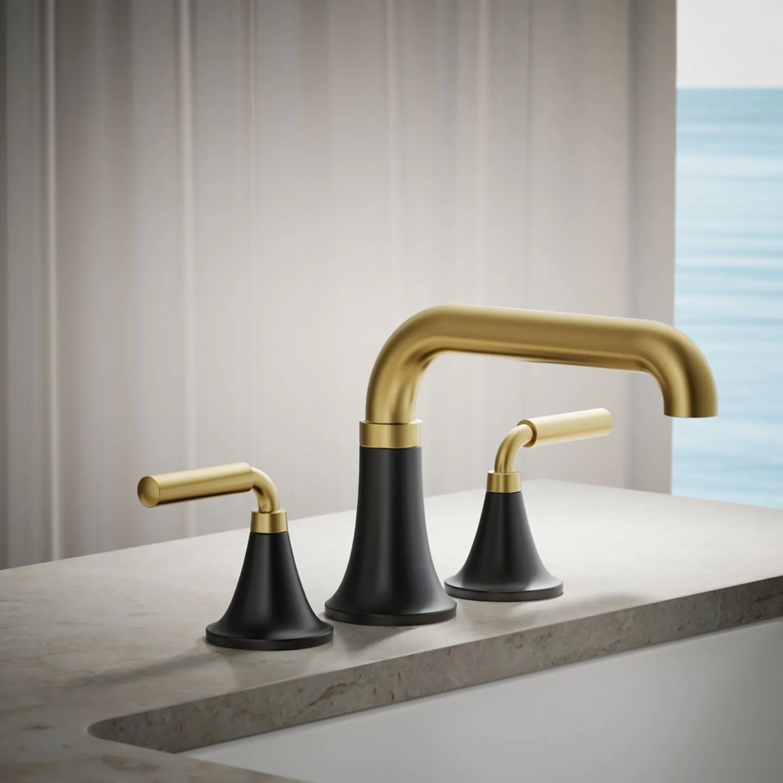 Deck-mount bath faucet trim^Kohler Hot
