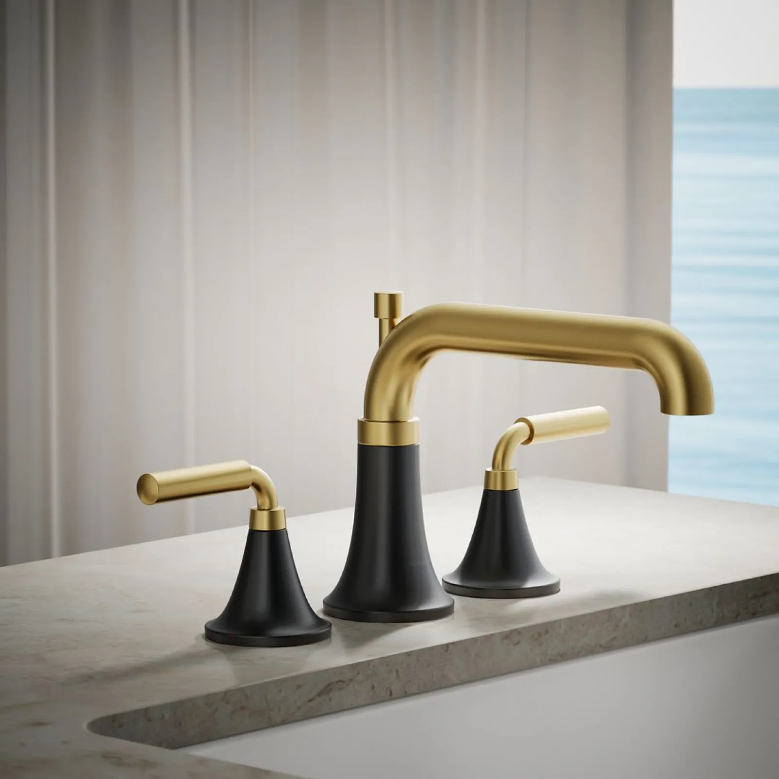 Deck-mount bath faucet trim with diverter^Kohler Best