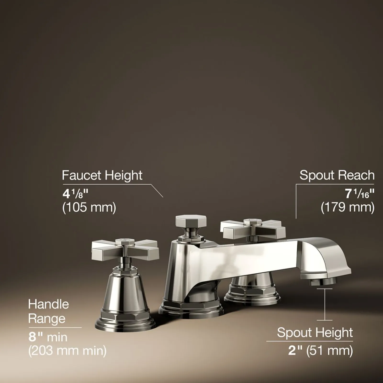 Deck-mount bath faucet trim with cross handles^Kohler Discount