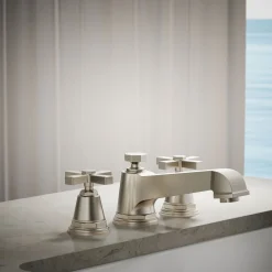 Deck-mount bath faucet trim with cross handles^Kohler Discount