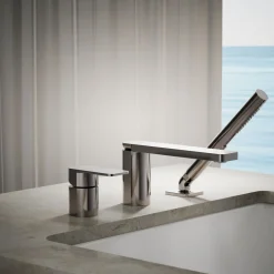 Deck-mount bath faucet with handshower^Kohler Online