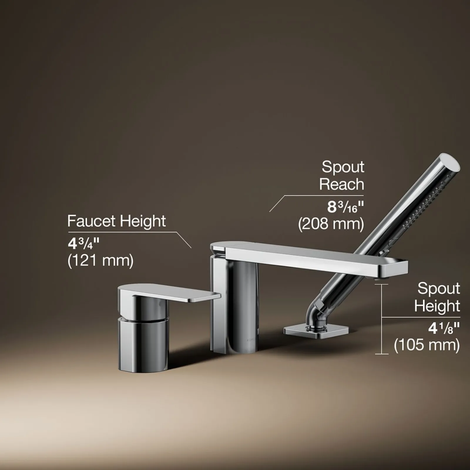 Deck-mount bath faucet with handshower^Kohler Online