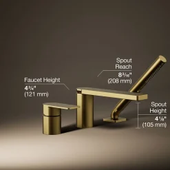Deck-mount bath faucet with handshower^Kohler Online