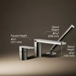 Deck-mount bath faucet with handshower^Kohler Online