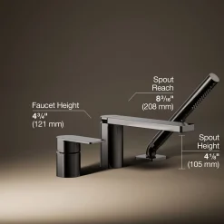 Deck-mount bath faucet with handshower^Kohler Online