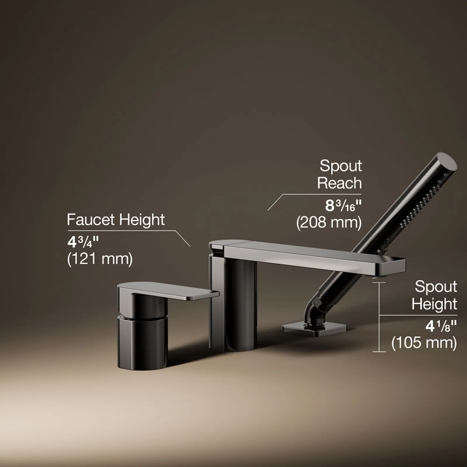 Deck-mount bath faucet with handshower^Kohler Online