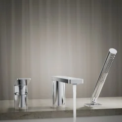 Deck-mount bath faucet with handshower^Kohler Online