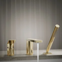 Deck-mount bath faucet with handshower^Kohler Online