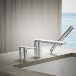 Deck-mount bath faucet with handshower^Kohler Online