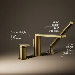 Deck-mount bath faucet with handshower^Kohler Best