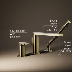 Deck-mount bath faucet with handshower^Kohler Best