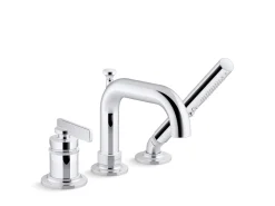 Deck-mount bath faucet with handshower^Kohler
