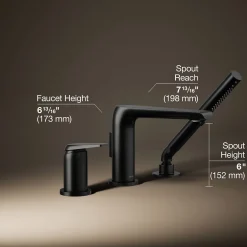 Deck-mount bath faucet with handshower^Kohler Online