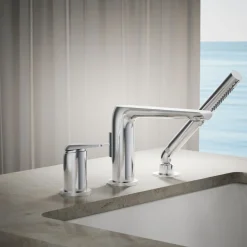 Deck-mount bath faucet with handshower^Kohler Online