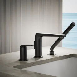 Deck-mount bath faucet with handshower^Kohler Online