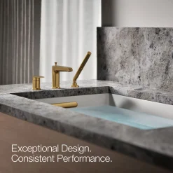 Deck-mount bath faucet with handshower^Kohler Online