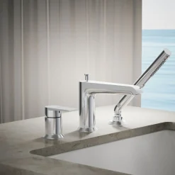 Deck-mount bath faucet with handshower^Kohler Online
