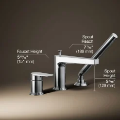 Deck-mount bath faucet with handshower^Kohler New
