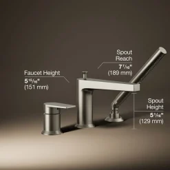 Deck-mount bath faucet with handshower^Kohler New