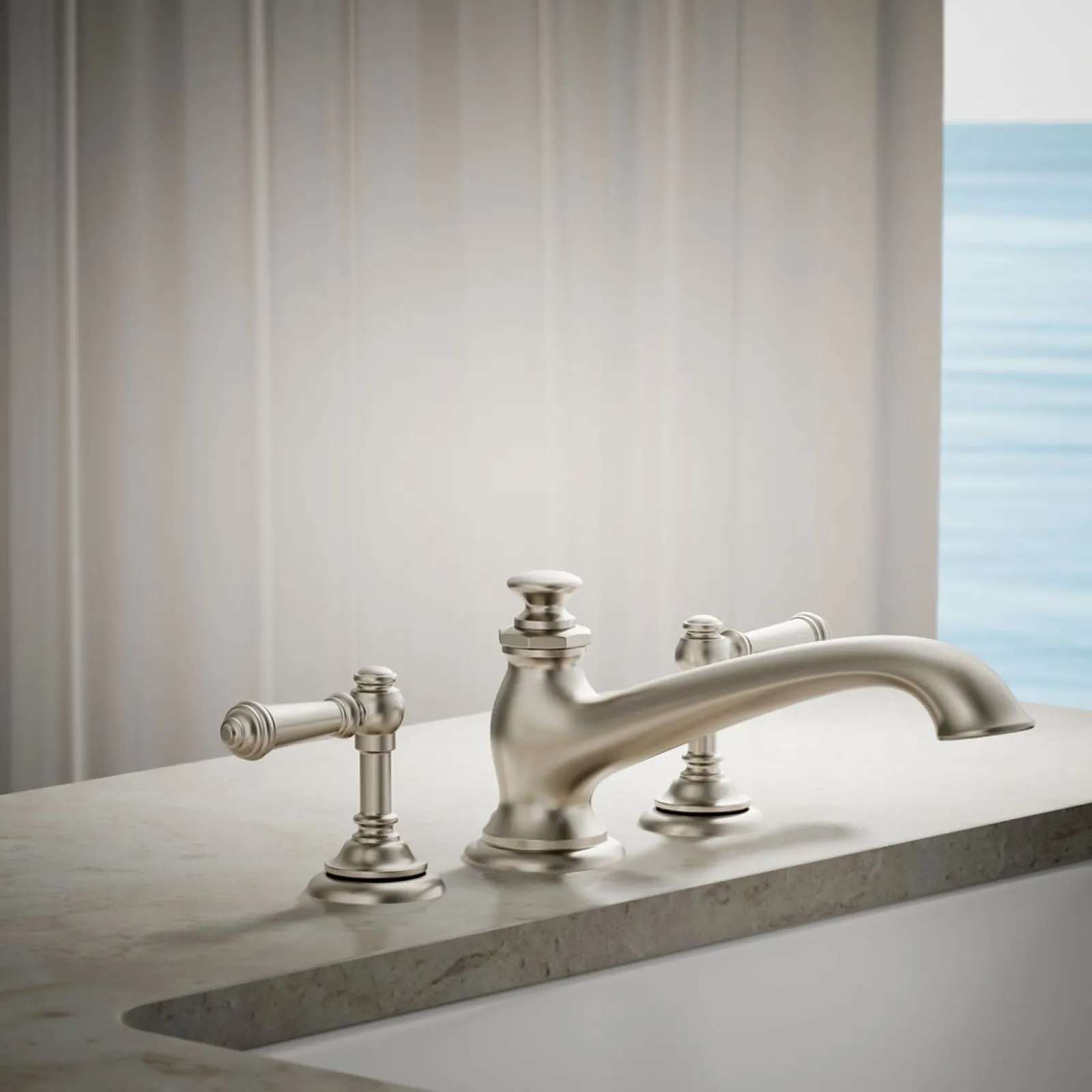 Deck-mount bath spout with flare design^Kohler Sale