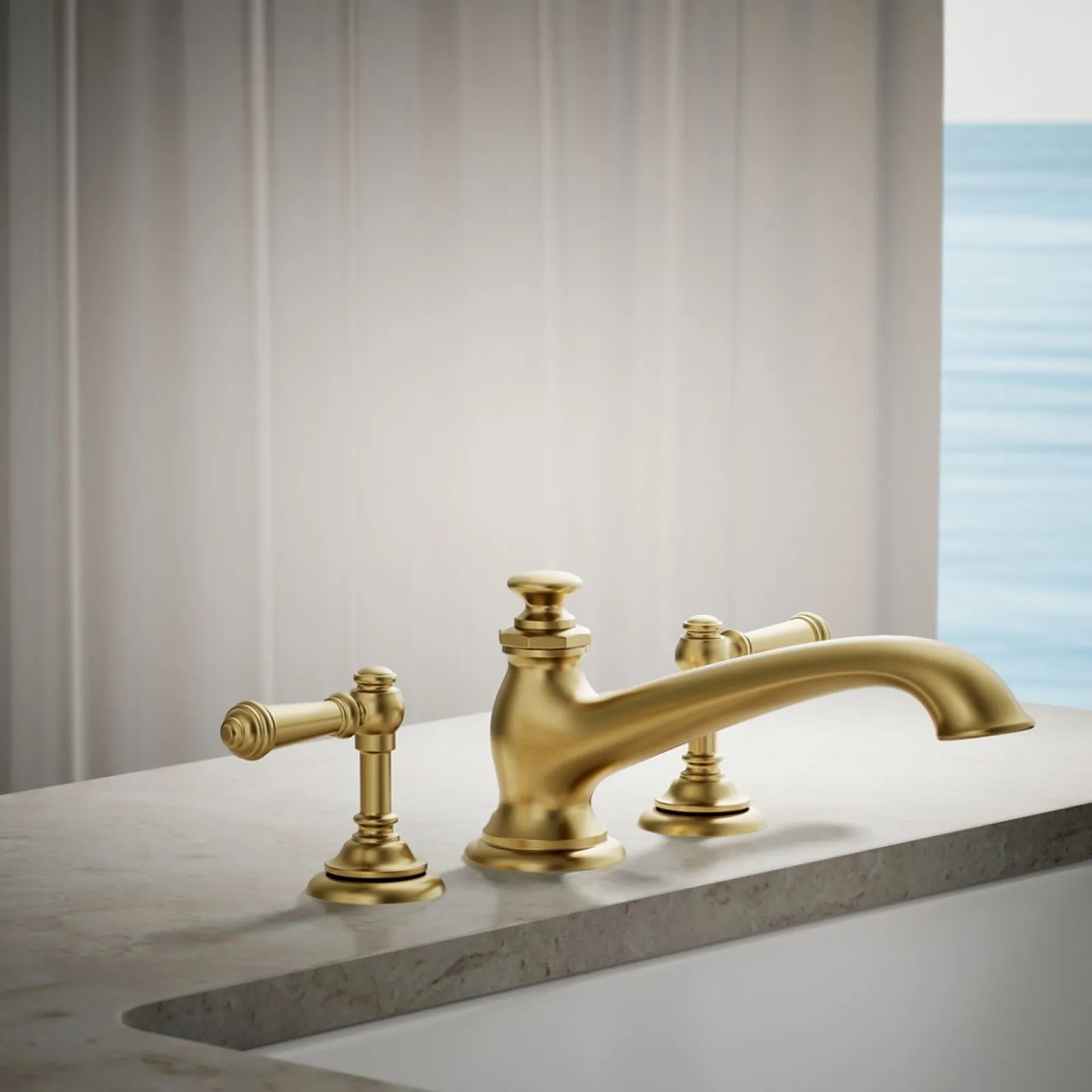 Deck-mount bath spout with flare design^Kohler Sale