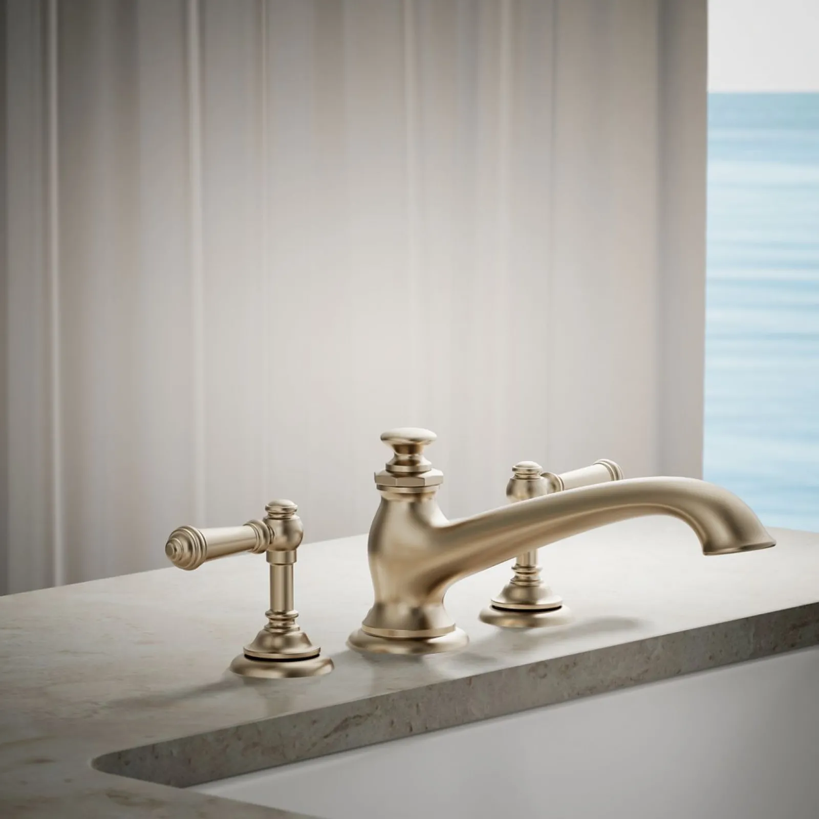 Deck-mount bath spout with flare design^Kohler Sale