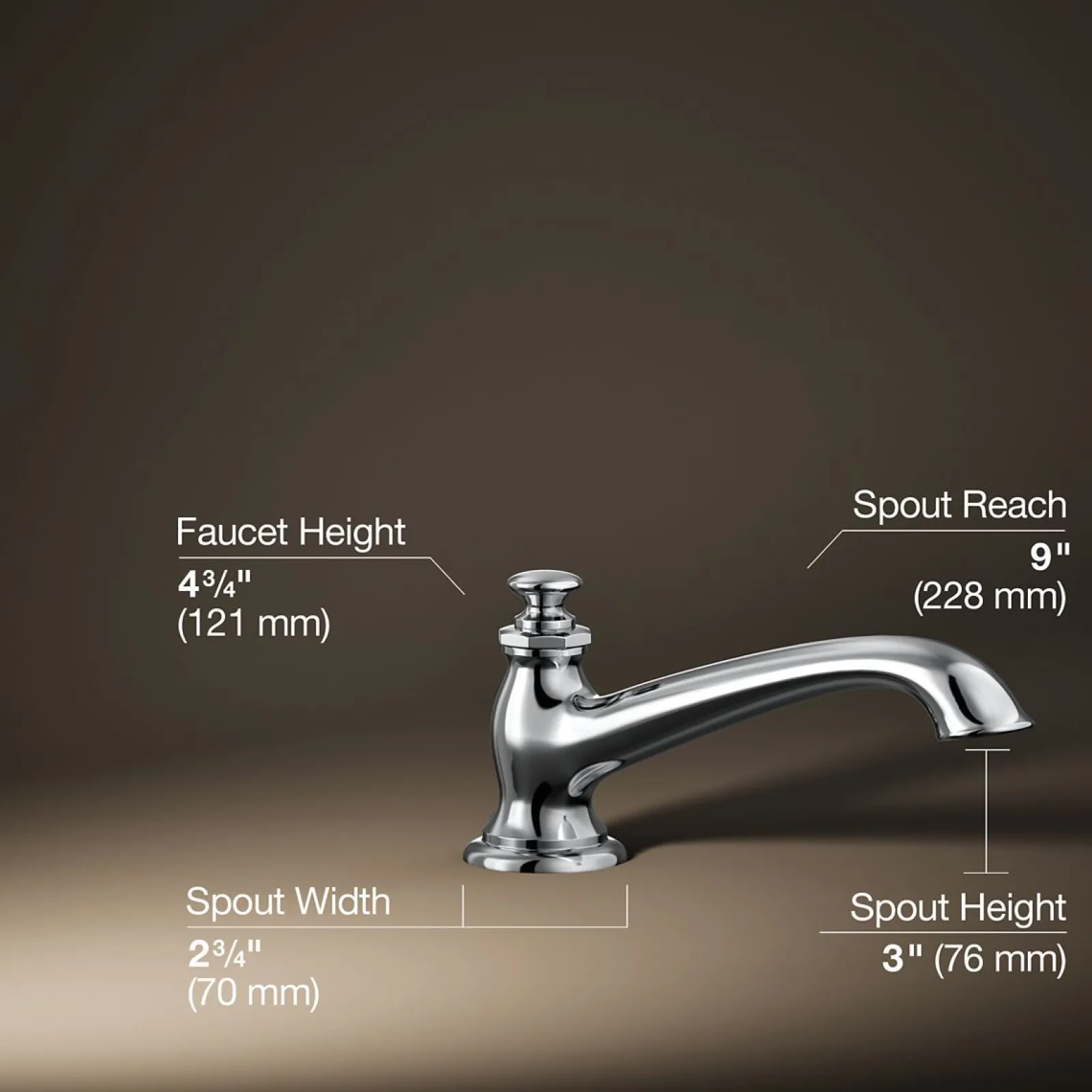 Deck-mount bath spout with flare design^Kohler Sale