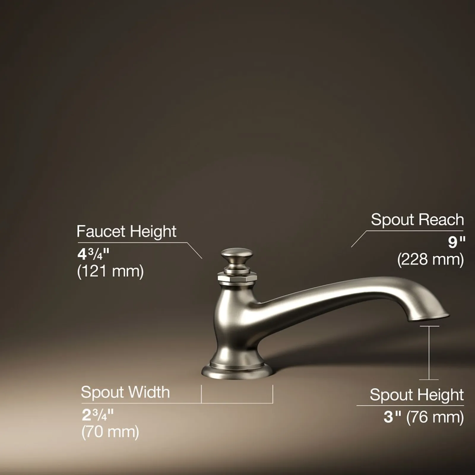 Deck-mount bath spout with flare design^Kohler Sale