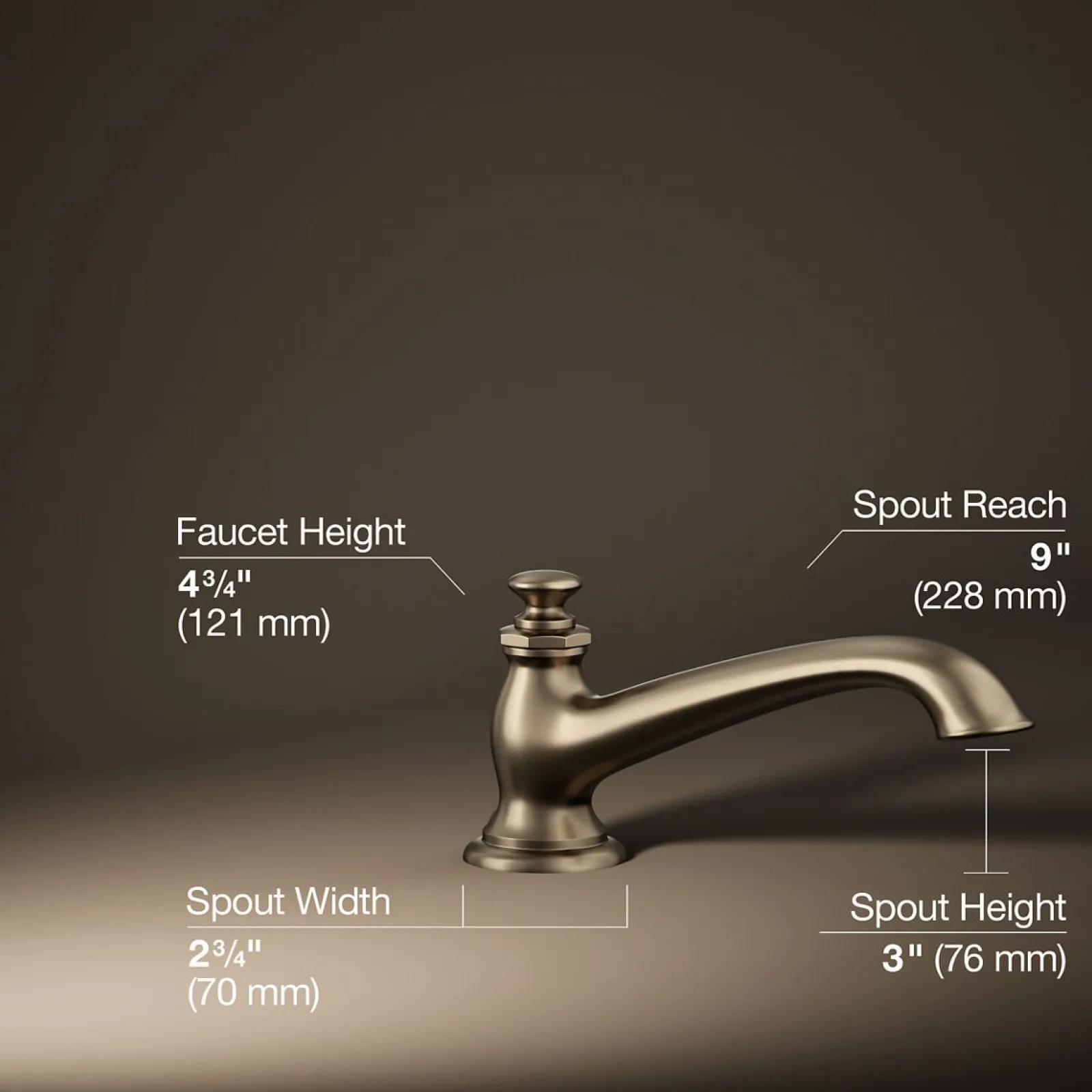 Deck-mount bath spout with flare design^Kohler Sale