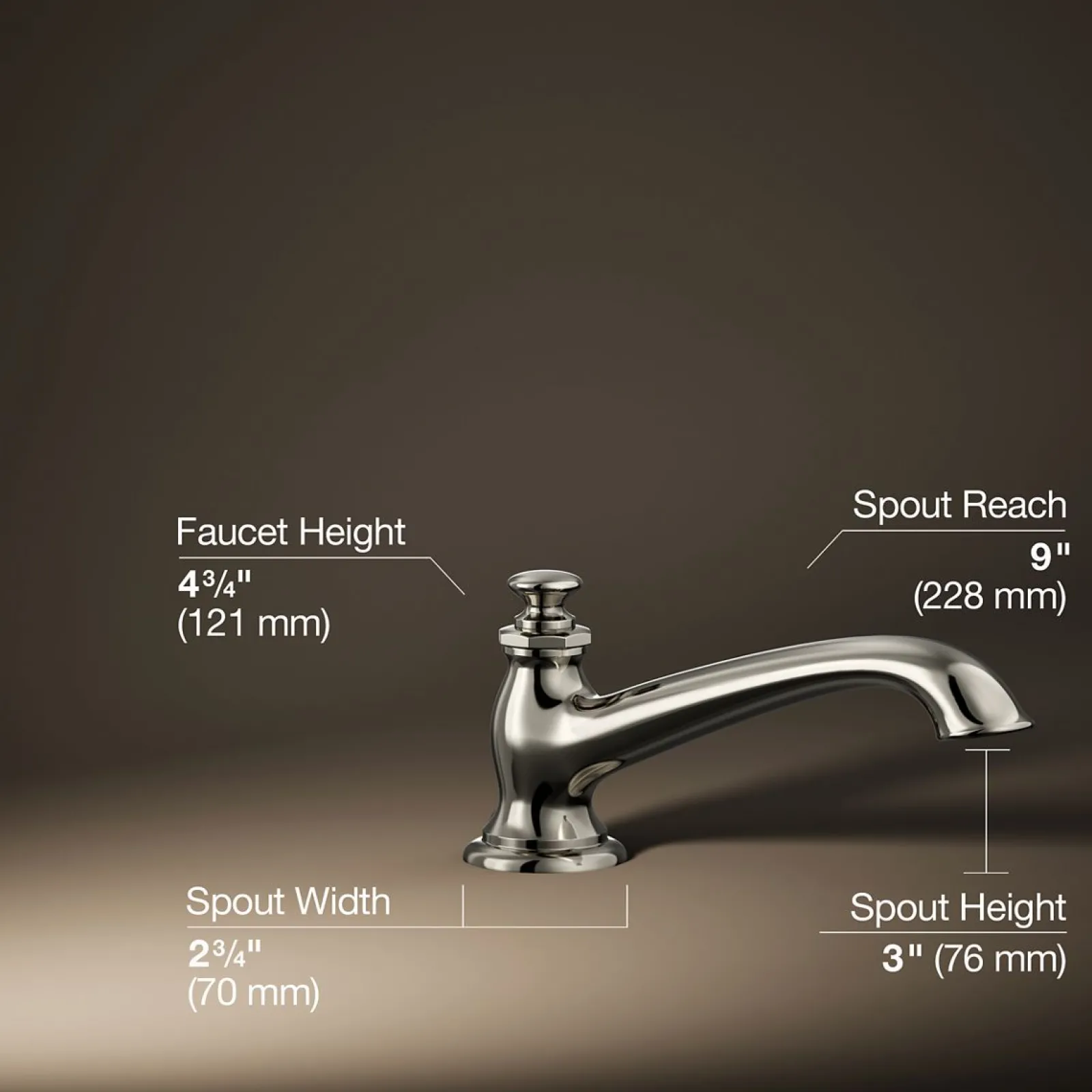 Deck-mount bath spout with flare design^Kohler Sale