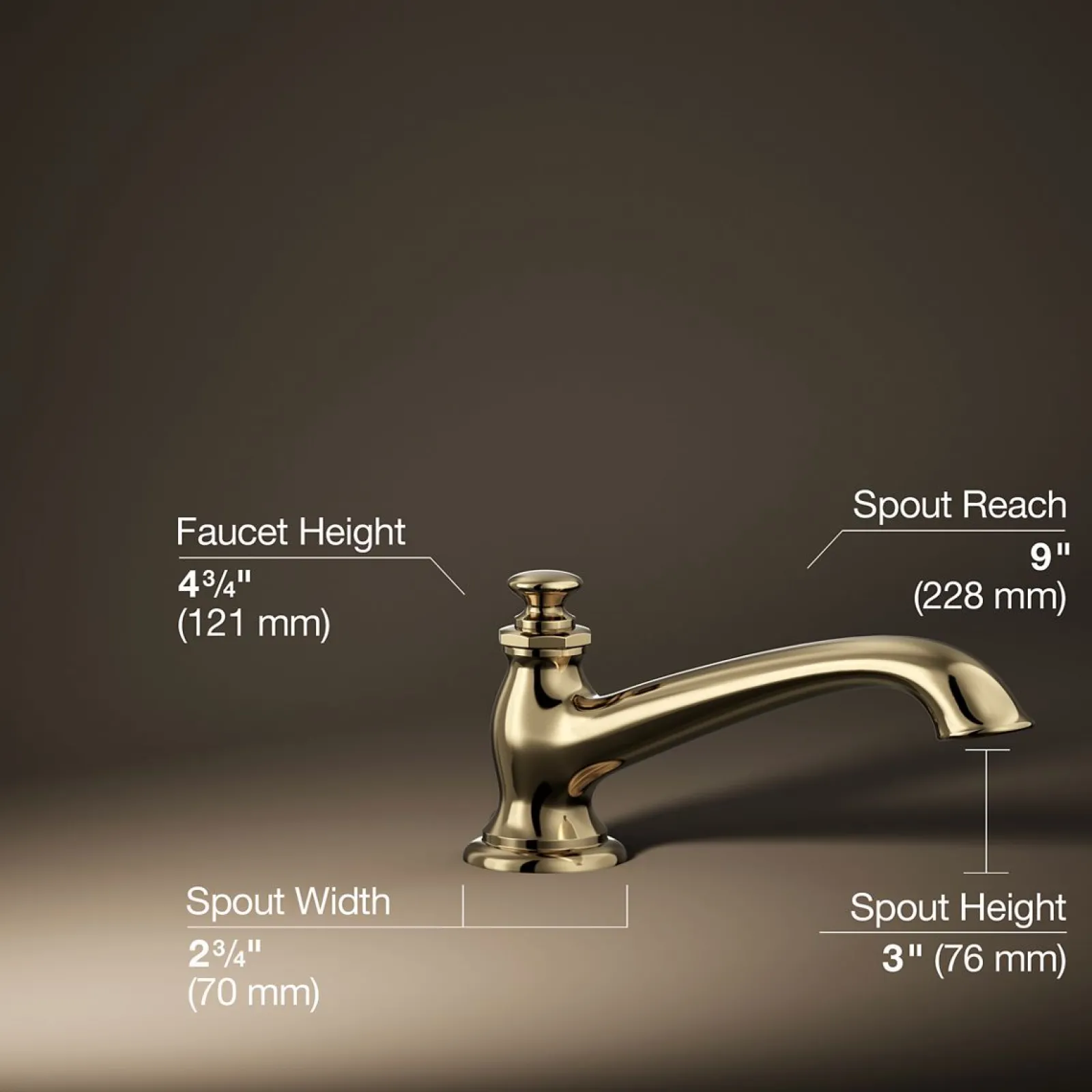 Deck-mount bath spout with flare design^Kohler Sale